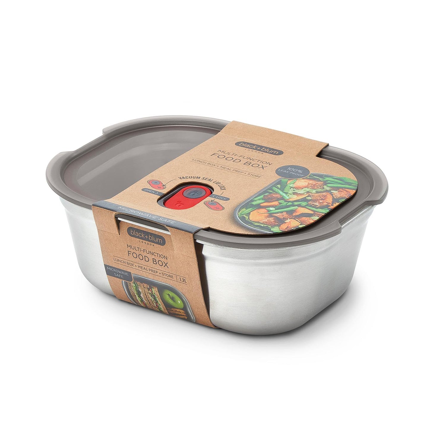 Multifunktions Frischhaltedose aus Edelstahl, 1200 ML - Lunchboxen - Black-Blum DE