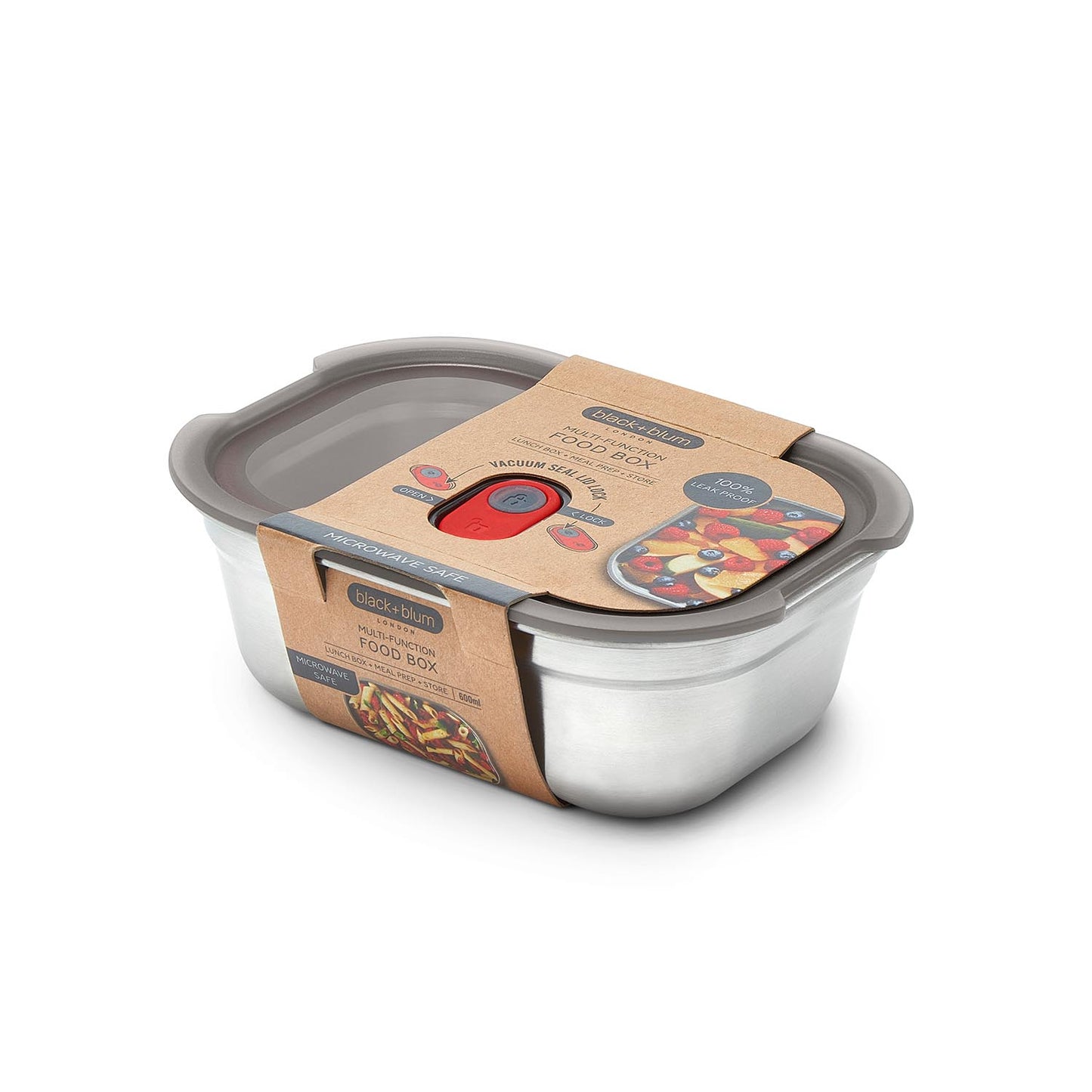 Multifunktionsbox aus Edelstahl, rechteckig, 600 ML - Lunchboxen - Black-Blum DE