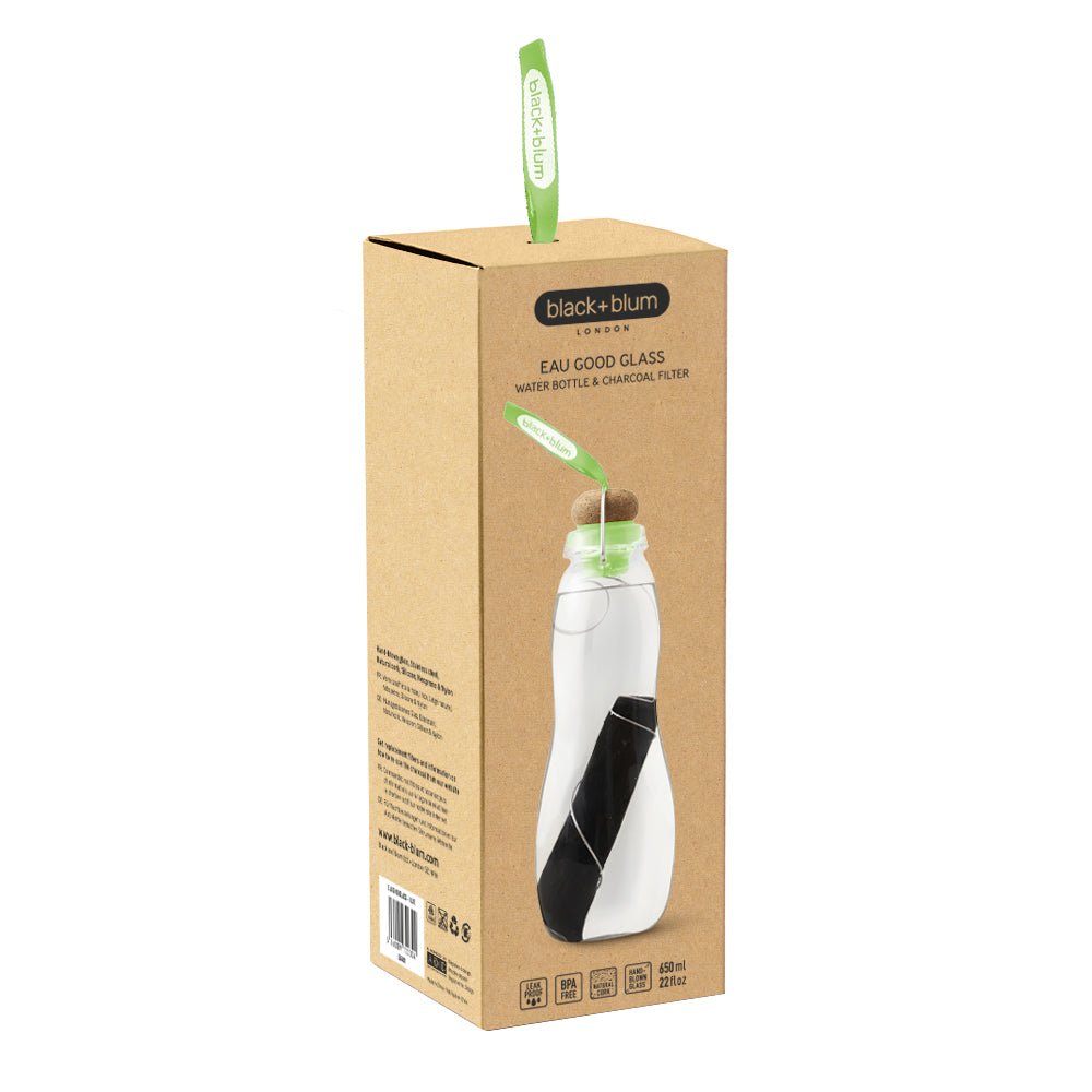 blackblumeaugoodglasscharcoalfilterwaterbottlelime