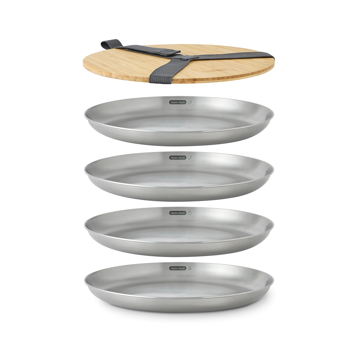 Picknick Teller Set aus Edelstahl, 4-tlg. -  - Black-Blum DE