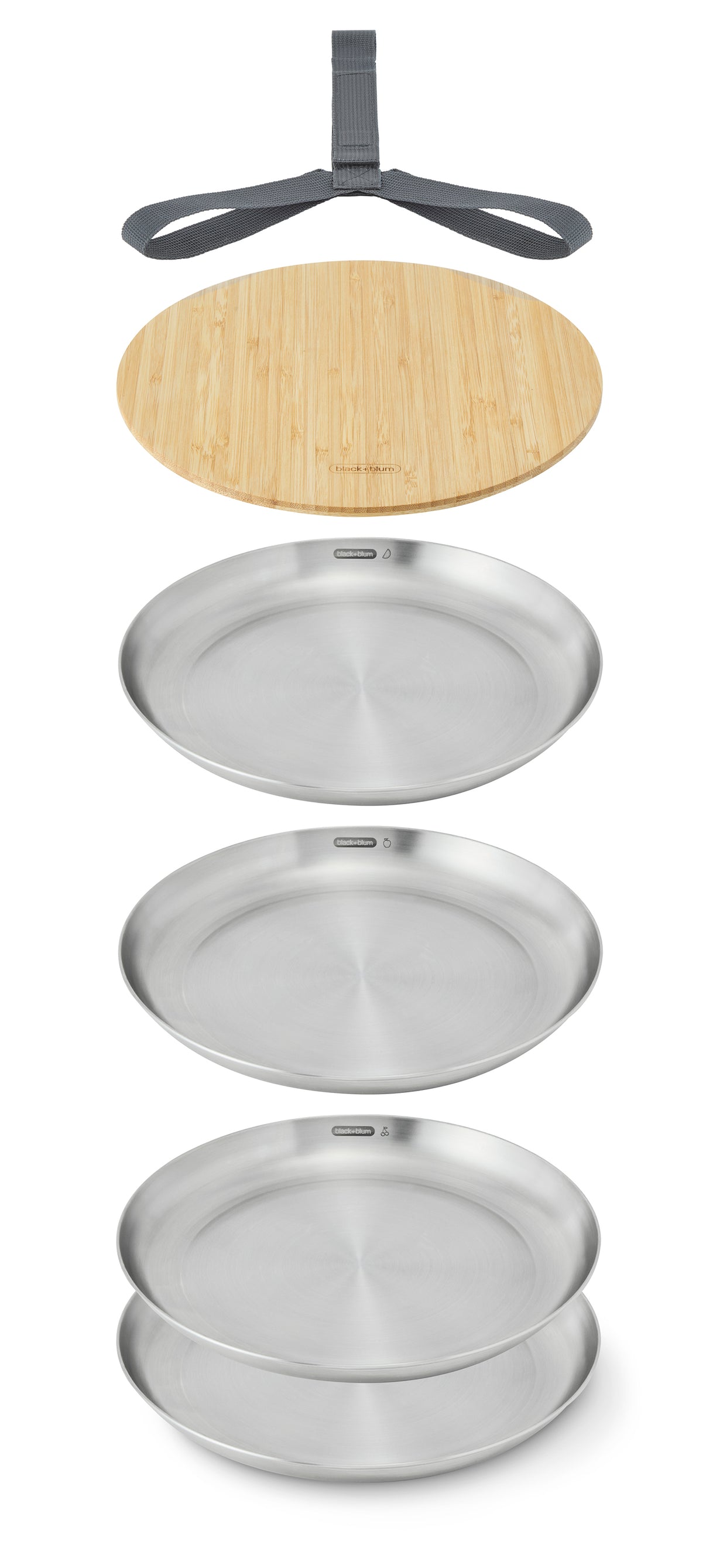 Picknick Teller Set aus Edelstahl, 4-tlg. -  - Black-Blum DE