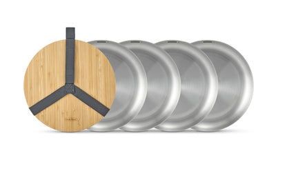 Picknick Teller Set aus Edelstahl, 4-tlg. -  - Black-Blum DE