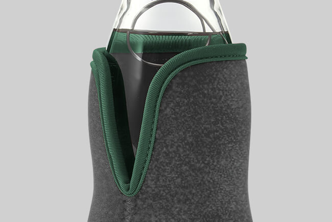 eco neoprene case for glass charcoal filter bottle