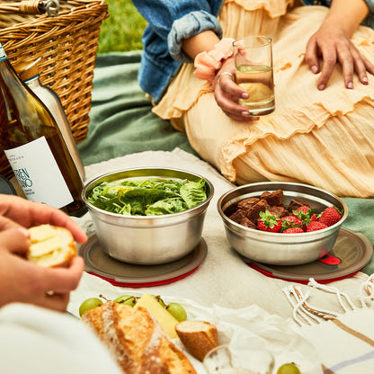 Multifunktionsbox aus Edelstahl, rund, 950 ML