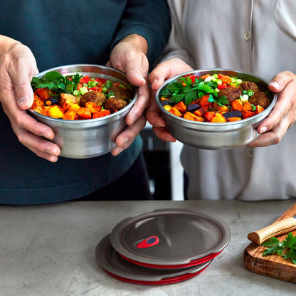 Multifunktionsbox aus Edelstahl, rund, 650 ML