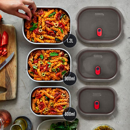 Meal Prep Lunchbox aus Edelstahl, rechteckig, 900 ML