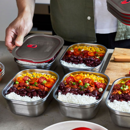 Multifunktionsbox aus Edelstahl, rechteckig, 900 ML