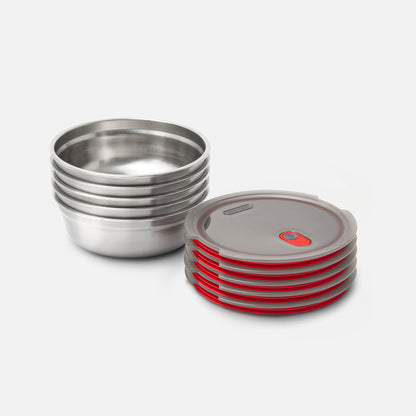 Multifunktionsbox aus Edelstahl, rund, 950 ML