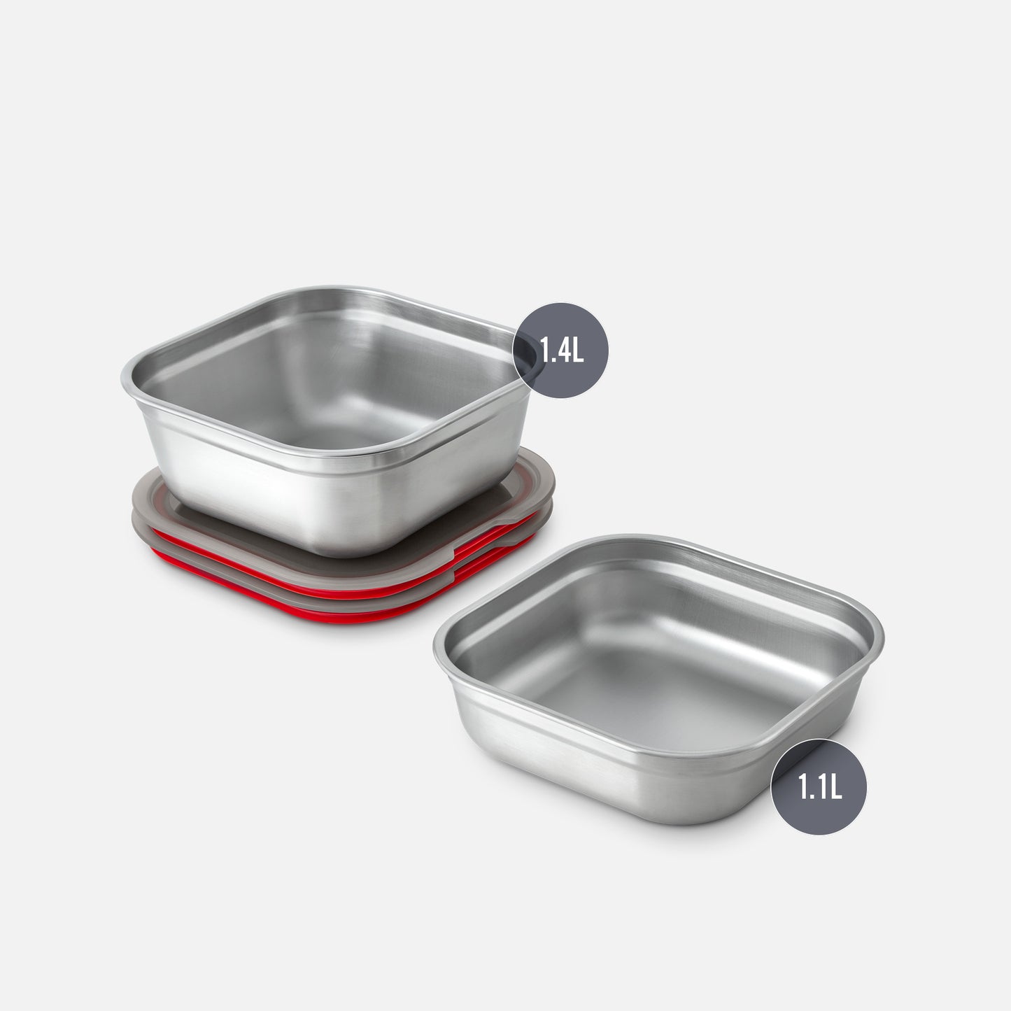 Multifunktionsbox aus Edelstahl, quadratisch, 1,1 L - Lunchboxen - Black-Blum DE